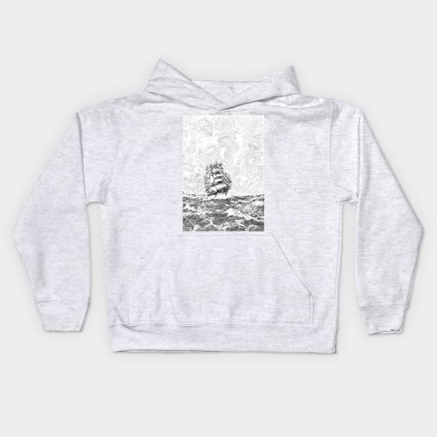 Call of the sea Kids Hoodie by maxwellillustration